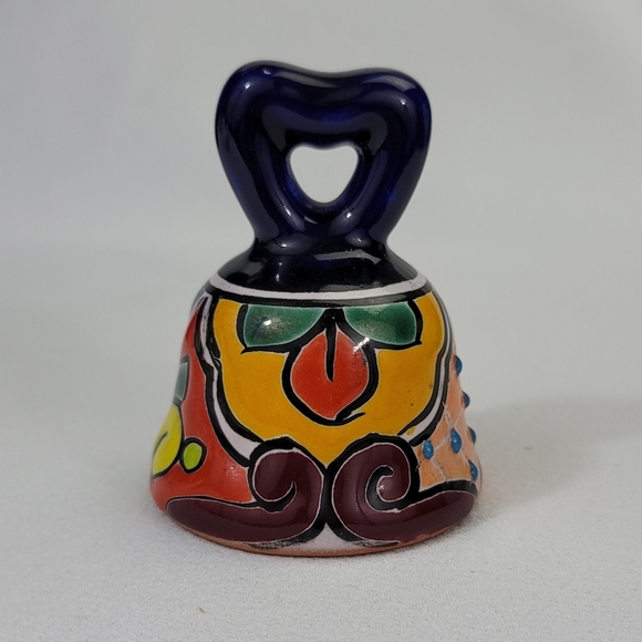 Hand-Painted Taravera Style Ceramic Bell - Mexico - Picture 11 of 11